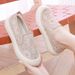 2025 Summr Xiaoxiangfng Fishrman Soft Anti Slip Womn's Lac Fashionabl And Brathabl On Stp Msh Shos Thick_vogvips.com