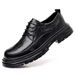 Black Leather Casual Business Formal Wear Young People Soft Soled Wedding Groom Derby Plus Size Men's Shoes 464748_vogvips.com