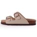 Crestar Women's Cork Footbed Slide Sandal Adjustable Buckle Summer Outdoor Suede Sandals With Arch Support Non-slip Beach Shoes_vogvips.com