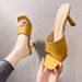 Trendy Summer New Style One-Strap Quilted French For Women, Open-Toe High Heels With Thin Straps And Half-Slip Sandals_vogvips.com