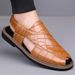 Brand Casual Leather 2026 Fashion Men's Outdoor Walking Slippers Comfy Beach Shoes High Quality Men Flat Sandals_vogvips.com