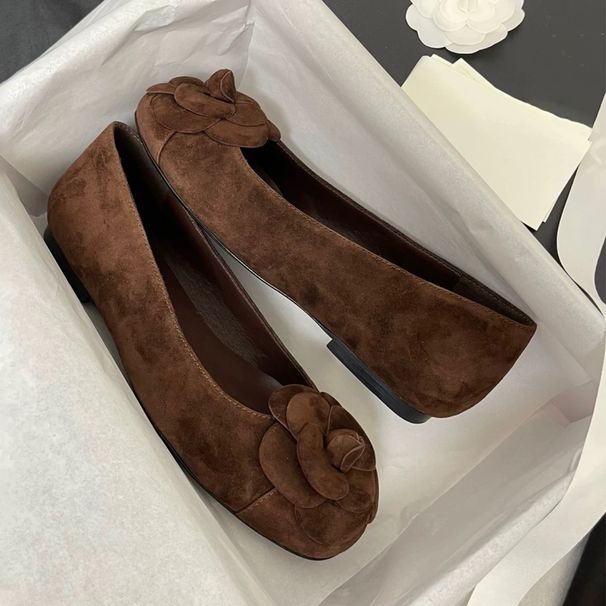 Women S Ballet Flats With Camellia Design Genuine Leather Round Toe Low Heel Slip On Casual Shoes For Spring Autumn_vogvips.com