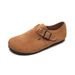 for Women Winter Fleece-Lined Thick-Soled Retro Slip-On Loafers Genuine Leather Round-Toe Soft Sole Furry_vogvips.com