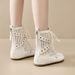 2026 Spring/Summer Woven Height-Increasing Ankle Breathable Zipper Sandals Summer Hollow-Out Martin Boots For Women_vogvips.com