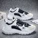 Men's Casual Sneakers With Thick Sole, Lightweight Breathable Synthetic Leather Upper, Round Toe, Low-Top Design For Summer, Sports And Daily Wear_vogvips.com