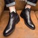 Men's Chelsea Boots High Top Leather Boots Men's Pointed Head Wind Boots One Pedal_vogvips.com
