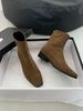 Minimalist Short For Women, High-End Feel, 2025 New Winter Square Toe Korean Style Ankle Boots, French Slim Boots_vogvips.com