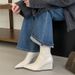 Miting Slim Elegant Pointed Toe Wedge White Fashion 2026 Autumn/Winter Back Zipper Versatile High Heel Ankle Boots_vogvips.com