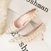 869-15 European And American Style Fashion Simple Plaid Stiletto High Heel Shallow Pointed Toe Sexy Nightclub Slimming_vogvips.com