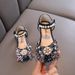Girl Lady Butterfly Buckle Girl Baby Student Single Shoe Leather Shoes Dance Sandals_vogvips.com