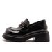 Loafers For Women Spring New Metal Buckle British Style Genuine Non Slip Thick Sole Small Leather Height Increasing_vogvips.com