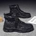 European Warm Series Winter High-top Cotton Shoes With Fleece, Warm Work Camouflage Martin Boots, Men's Outdoor Snow Boots For Northeast_vogvips.com