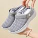 Women's Flying Woven Breathable Single Shoes Bag Head Half Tray Casual Shoes Women's Shoes Mesh Slippers_vogvips.com