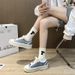 Spring New Canvas Female Student Lefu Denim Wheat Ear Casual Fashion Board Thick Sole Lace Up Single Shoes_vogvips.com