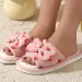pink Strawberry Fur Slippers For Women Winter 2025 Flat Heel Short Plush Warm Indoor Shoes Woman Non Slip Bedroom Slides_vogvips.com