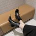Park Chae-Yeong's Same Style Pointed-Toe Black High-Heeled Ankle For Top Quality Women, Thin Heels That Don't Tire The Feet, Made Of_vogvips.com