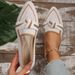 Slim And Pointed, Oversized Flat Sole Single Shoe For Women In 2025. Fashionable Fly Knit One Legged Bow Tie Casual_vogvips.com