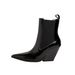 European And American Style Pointed Toe Short For Women Wedge Jeans Elastic Band Martin Boots, Height_vogvips.com