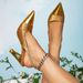 Gold Fashion Party Evening Irregular Pointed Toe Thin Buckle High Heel Sandals New Women's Shoes_vogvips.com