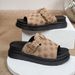 Plus Size Women's Flat Slide Sandals With Buckle Strap Thick Sole Roman Style Summer Casual Footwear Slip On, Buckle, Roman Sandals._vogvips.com