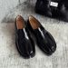 New Women's Platform Tabi Split Toe Shoes British Style Horseshoe Leather Lace-Up Loafers_vogvips.com