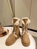 Lace-up High Tube Snow For Women Petite 2025 Winter New Style Fleece-lined 5CM Thick-soled Cotton Northeast Travel Long_vogvips.com