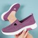 Spring Women Shoes Soft Sole Mesh Upper Vulcanized Sneakers For Middle Aged Mothers Lightweight Breathable Slip-on_vogvips.com