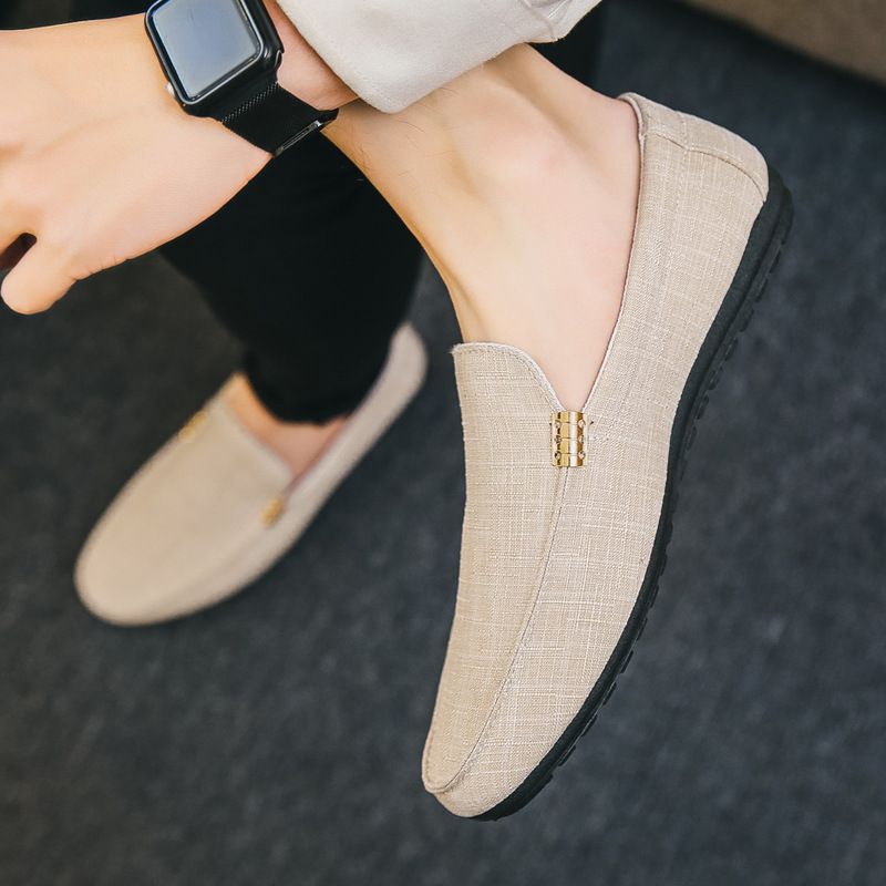 SHLIANG Classic Soft Canvas Shoes Penny Men Loafers Slip On Casual Men Shoes Comfort Driving Shoes Men Flats Walking Footwear SB134_vogvips.com