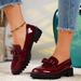 MTX 2025 New Patent Leather Shiny Tassel Mid-Heel Loafers Plus Size Fashion Casual Shoes_vogvips.com