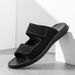Men’s Double Strap Suede Slide Slippers, Adjustable Hook Loop Light Platform Casual Sandals_vogvips.com