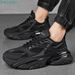 Men's Black Casual Sports Running Shoes Spring New Arrival Chunky Design Thick Sole Versatile Height Increasing_vogvips.com