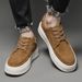 Men's Shoes Breathable Round Head Foot Cover White Shoes Suede Thick Baseplate Shoes Trendy Casual Shoes_vogvips.com