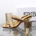 Plus Size Women's High Heel Sandals - Fashionable Rhinestone Strappy Open-Toe Slides With Chunky Heel (Gold, Silver, Black)_vogvips.com