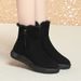 Winter Comfortable Soft Leather Fur Integrated Snow Boots, Thick Soled Short Boots, Mid Heeled Wool Cotton Boots, Women's Snow Boots_vogvips.com