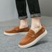 New Plus Size Suede For Men Fashion Show Slip-On Leather Shoes Men's Unique Business Casual Sneakers_vogvips.com