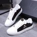 2023 Autumn Black Silver Skull Sneakers Low-top Genuine Leather Color-blocking Casual Men's Trendy Shoes_vogvips.com
