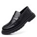 Euro Step Leather 2025 Autumn Business Casual Shoes Trendy Men's Slip-On Hand-Scrubbed Loafers_vogvips.com