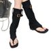 Square Toe Post Sandals Summer Over-the-Knee High Tube Slim Chunky Heel Long Pleated Slouch Boots Women_vogvips.com