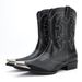 Regal Footwear Men's Casual Embroidered Pointed Toe Denim Boots_vogvips.com