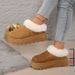 Women's Shoes Winter Thick Soled Height Increasing Snow Boots, Closed Toe Slippers, Women's Outdoor Wear, Birken Fleece Lined Fur Cotton Slippers_vogvips.com