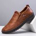 Men's Casual 2023 Spring New Slip-On Soft Sole Breathable Business Leather Shoes_vogvips.com