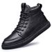 High-top Shoes Men's Board Shoes Irst-layer Cowhide Men's Cotton Shoes With Leece To Keep Warm Large-size Men's Short Boots_vogvips.com