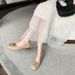 Doudou Shoes Girl One Pedal With Skirt Fairy Wind Flower Thick Heel Single Shoes Woman_vogvips.com