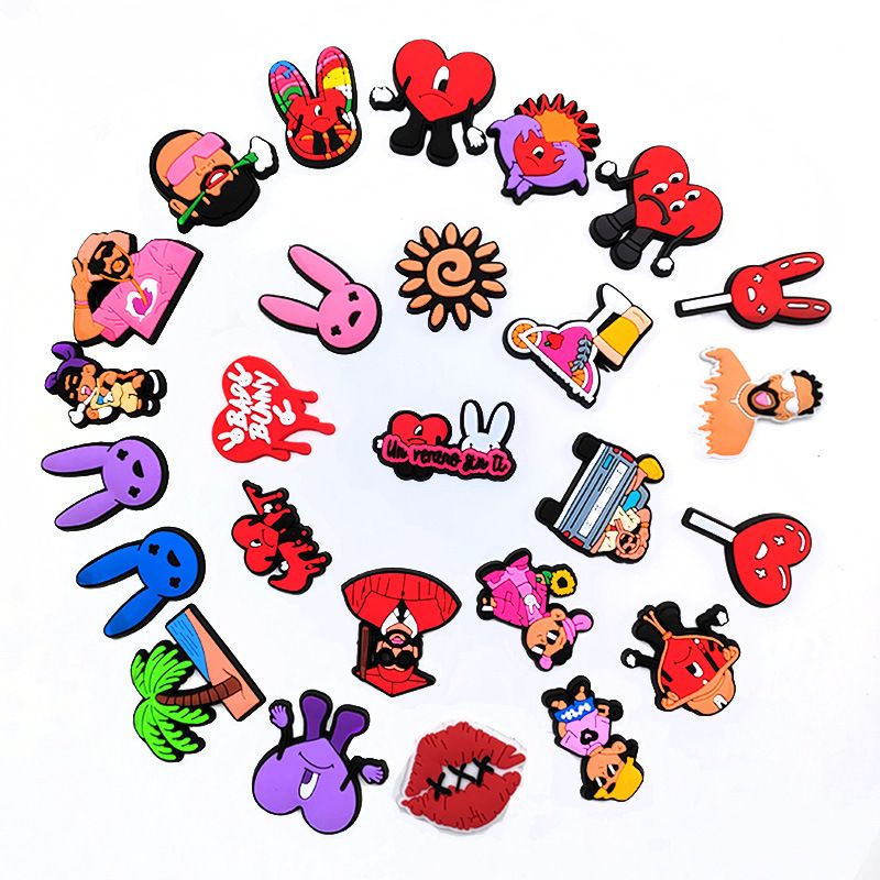 26 Sets Of Cartoon Bad Rabbit Series Shoes Flower Decorative Buckle Personality DIY Garden Shoe Buckle Accessories_vogvips.com