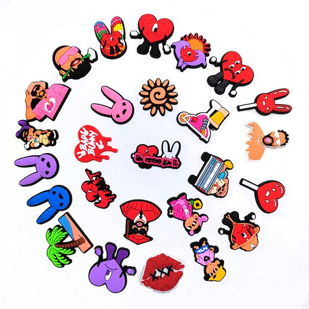 26 Sets Of Cartoon Bad Rabbit Series Shoes Flower Decorative Buckle Personality DIY Garden Shoe Buckle Accessories_vogvips.com