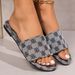SHLIANG Summer New Women's Round Head Flat Soled Non-slip Slippers Woman Fashion Flowers Khaki Flats Sandals Female Zapatos De Mujer V0041_vogvips.com