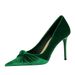 2026 New Banquet Fashion High 3391-27 Stiletto Heels Shallow Mouth Pointed Toe Westie Suede Bowknot Single Shoes_vogvips.com