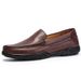 Suitable For All Seasons Autumn New Men's Casual Shoes Slip-On Breathable Genuine Leather Loafers_vogvips.com
