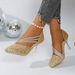 Women's European American Style Pointed Toe High Heels Crystal Heel Sequins Sexy Plus Size Fashion Shoes Size 43_vogvips.com