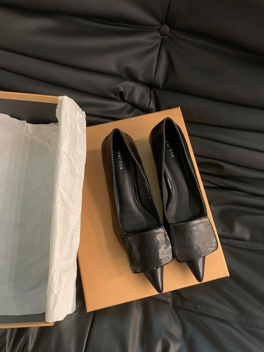 French Style Kitten Heel Single For Women 2025 New High-end Pointed Toe Elegant Simple Black Evening Boat Shoes_vogvips.com